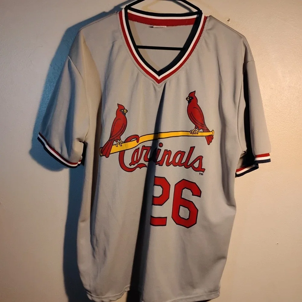 St Louis Cardinals: #26 PENA GREY PULLOVER S/S/ SHIRT: ADULT XL